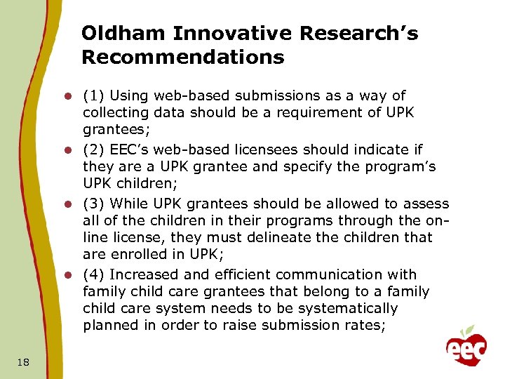 Oldham Innovative Research’s Recommendations (1) Using web-based submissions as a way of collecting data