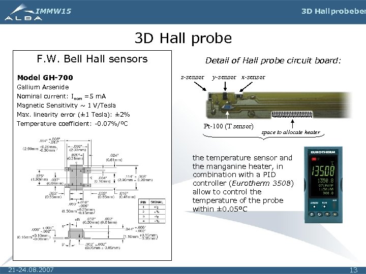 IMMW 15 3 D Hall probe ben 3 D Hall probe F. W. Bell