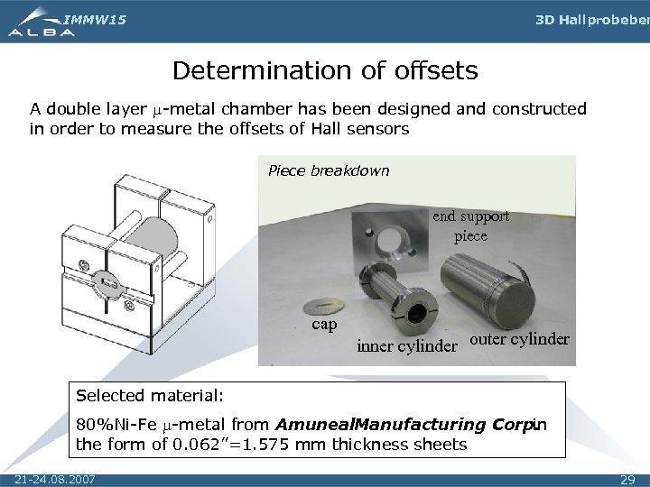IMMW 15 3 D Hall probe ben Determination of offsets A double layer -metal