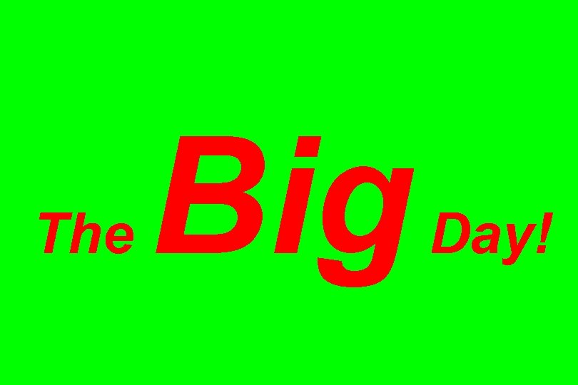 The Big Day! 