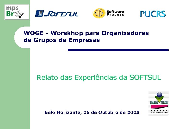 WOGE - Worskhop para Organizadores de Grupos de Empresas Relato das Experiências da SOFTSUL