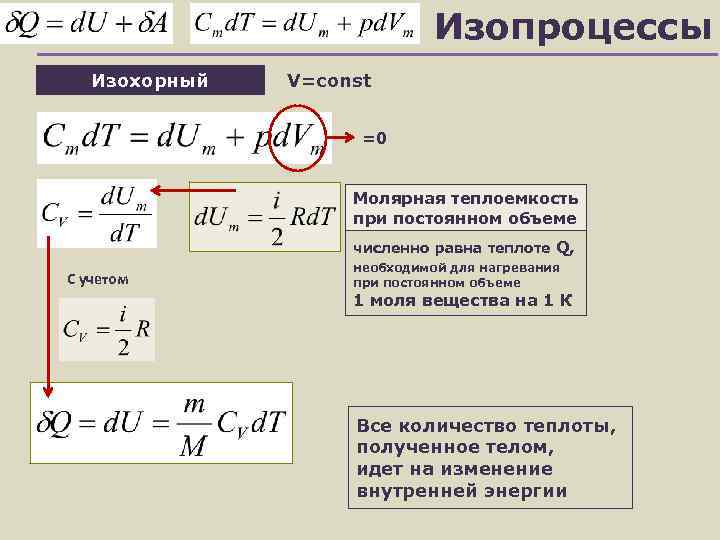 Количество теплоты равно внутренней энергии