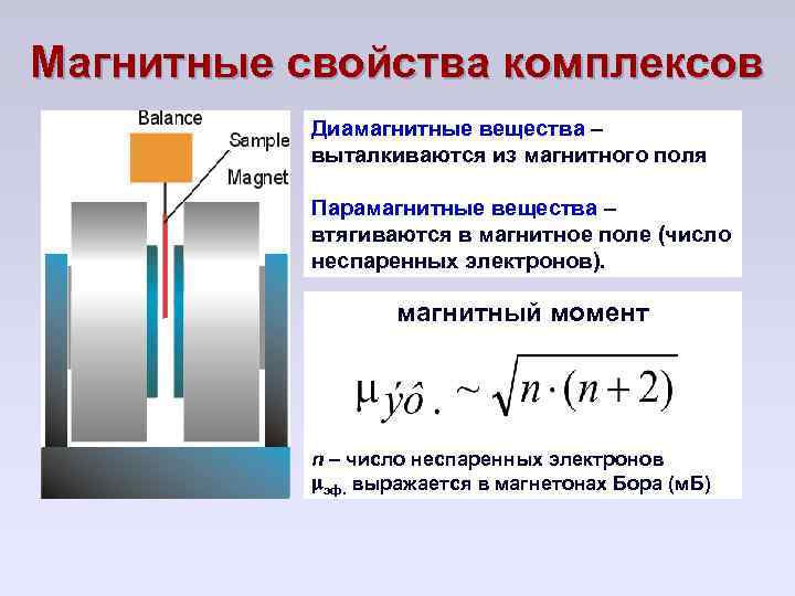 Свойства комплексов