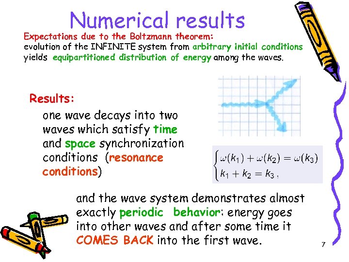 Numerical results Expectations due to the Boltzmann theorem: evolution of the INFINITE system from