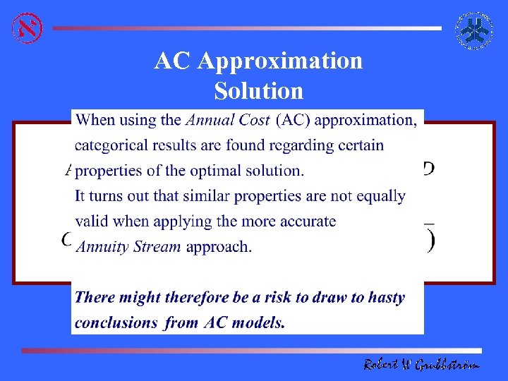 AC Approximation Solution 