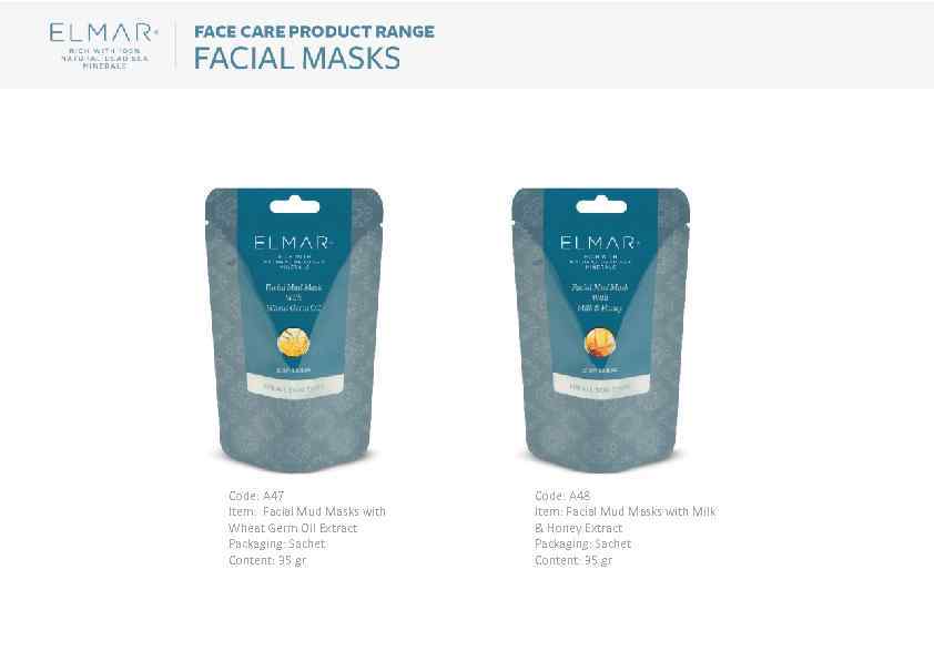 Code: A 47 Item: Facial Mud Masks with Wheat Germ Oil Extract Packaging: Sachet