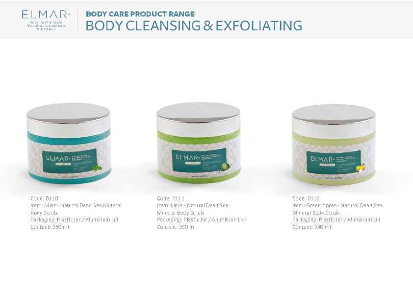 Code: B 110 Item: Mint - Natural Dead Sea Mineral Body Scrub Packaging: Plastic