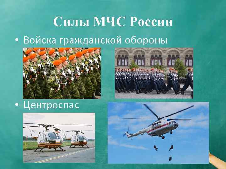 Силы МЧС России • Войска гражданской обороны • Центроспас 