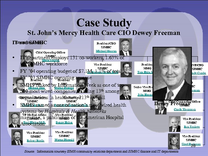 Case Study St. John’s Mercy Health Care CIO Dewey Freeman SJMHC IT and. Organization