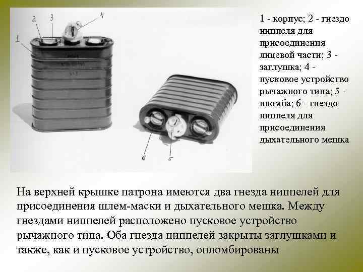 1 - корпус; 2 - гнездо ниппеля для присоединения лицевой части; 3 - заглушка;