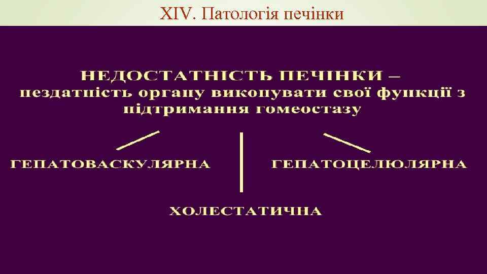 XIV. Патологія печінки 