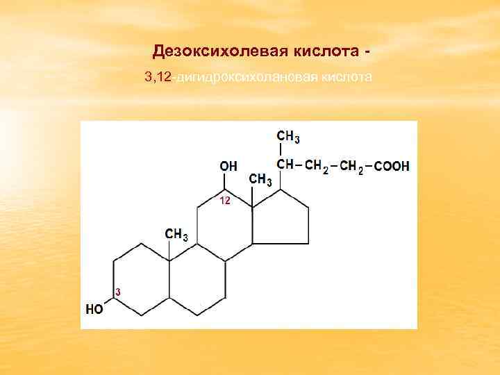 Дезоксихолевая кислота 3, 12 -дигидроксихолановая кислота 
