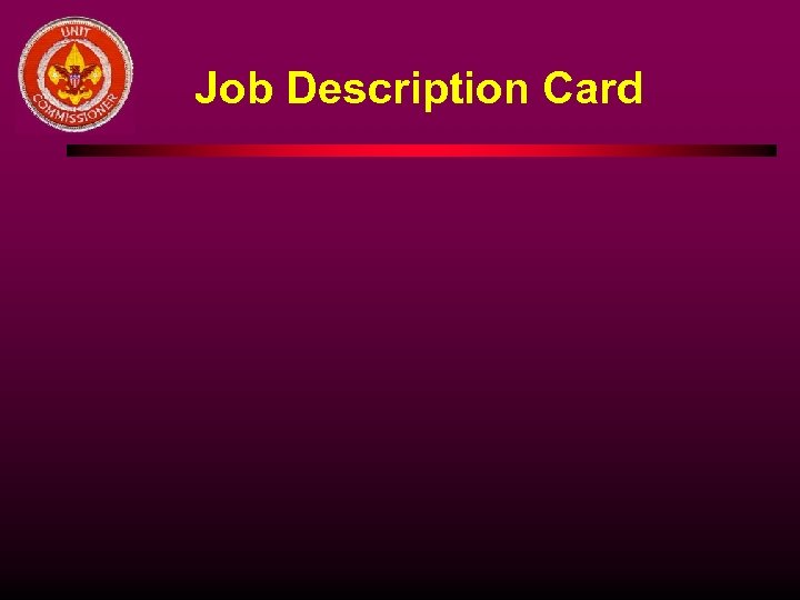 Job Description Card 