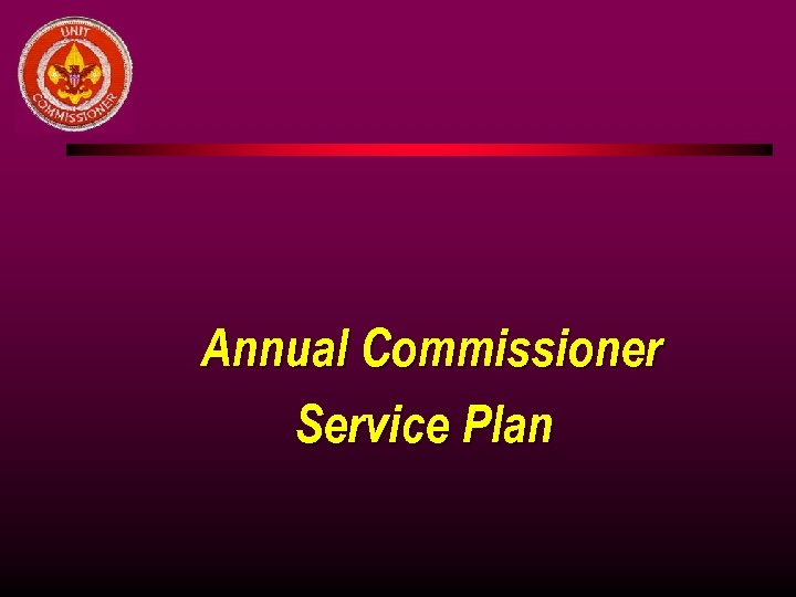 Annual Commissioner Service Plan 