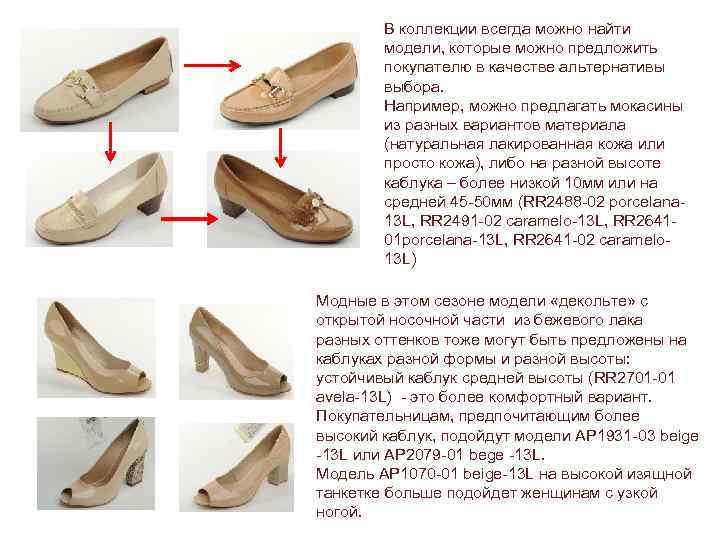 В коллекции всегда можно найти модели, которые можно предложить покупателю в качестве альтернативы выбора.