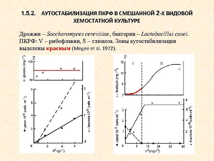 1. 5. 2. АУТОСТАБИЛИЗАЦИЯ ПКРФ В СМЕШАННОЙ 2 -Х ВИДОВОЙ ХЕМОСТАТНОЙ КУЛЬТУРЕ Дрожжи –