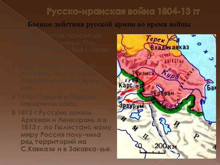 Русско-иранская война 1804 -13 гг Боевые действия русской армии во время войны В 1801