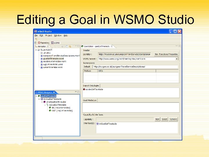 Editing a Goal in WSMO Studio 