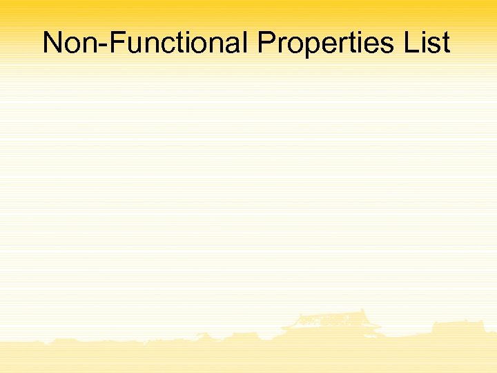 Non-Functional Properties List 