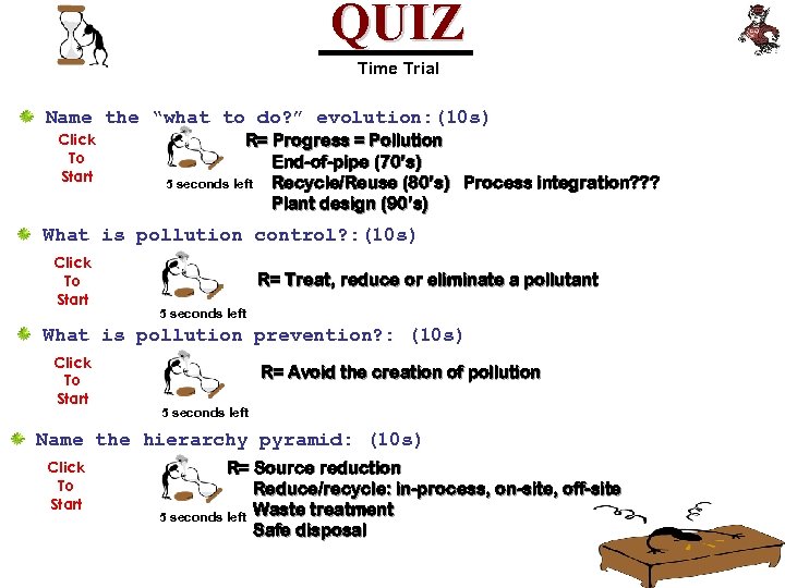 QUIZ Time Trial Name the “what to do? ” evolution: (10 s) Click To