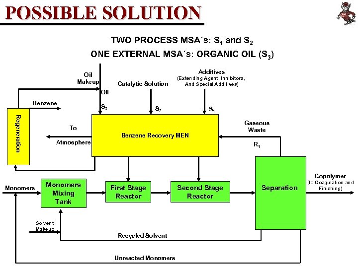 POSSIBLE SOLUTION TWO PROCESS MSA´s: S 1 and S 2 ONE EXTERNAL MSA´s: ORGANIC