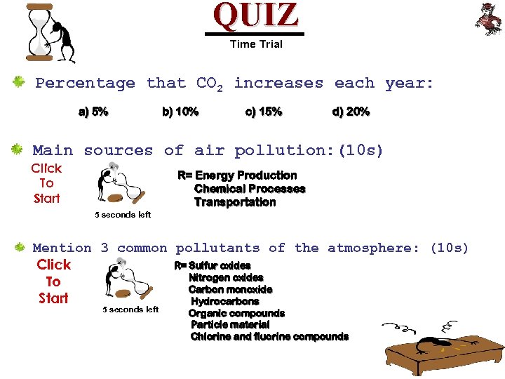 QUIZ Time Trial Percentage that CO 2 increases each year: a) 5% b) 10%