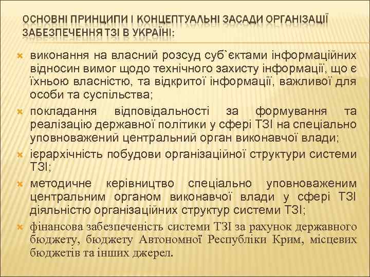  виконання на власний розсуд суб`єктами інформаційних відносин вимог щодо технічного захисту інформації, що