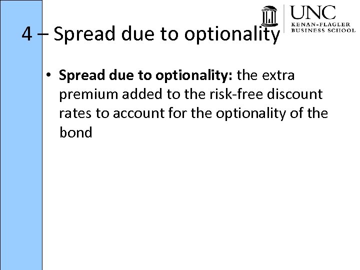 4 – Spread due to optionality • Spread due to optionality: the extra premium