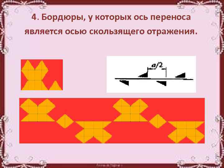 4. Бордюры, у которых ось переноса является осью скользящего отражения. 