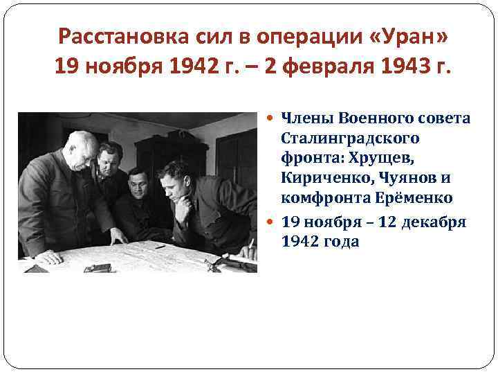 Расстановка сил в операции «Уран» 19 ноября 1942 г. – 2 февраля 1943 г.