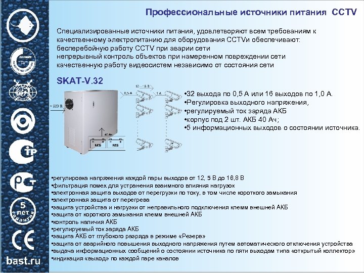 Профессиональные источники питания ССTV Специализированные источники питания, удовлетворяют всем требованиям к качественному электропитанию для