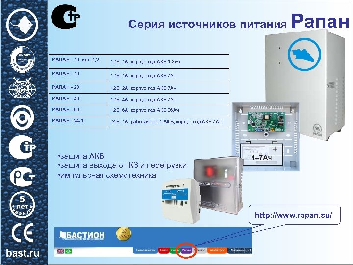 Серия источников питания РАПАН - 10 исп. 1, 2 12 В, 1 А. корпус