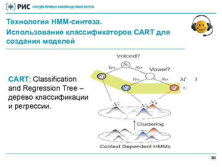 Технология HMM-синтеза. Использование классификаторов CART для создания моделей CART: Classification and Regression Tree –