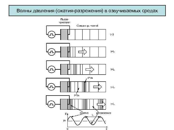 Волны давления (сжатия-разрежения) в озвучиваемых средах 