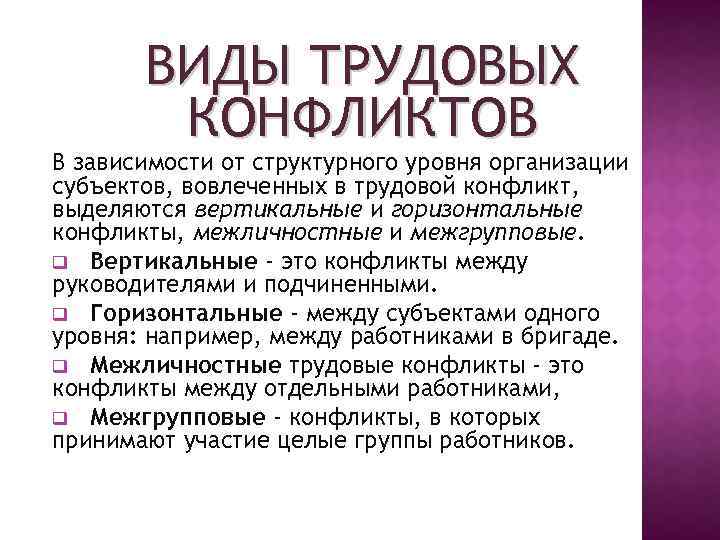 Социально трудовые конфликты презентация