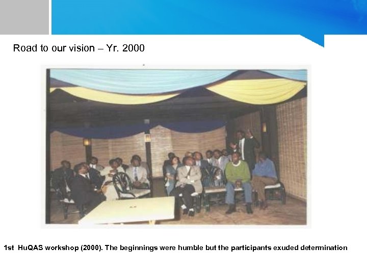 Road to our vision – Yr. 2000 1 st Hu. QAS workshop (2000). The