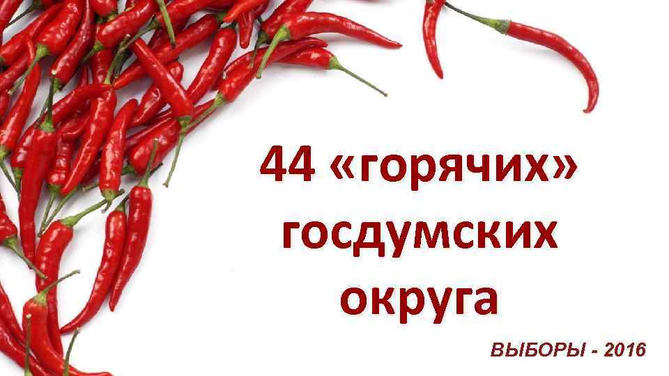 44 «горячих» госдумских округа ВЫБОРЫ - 2016 