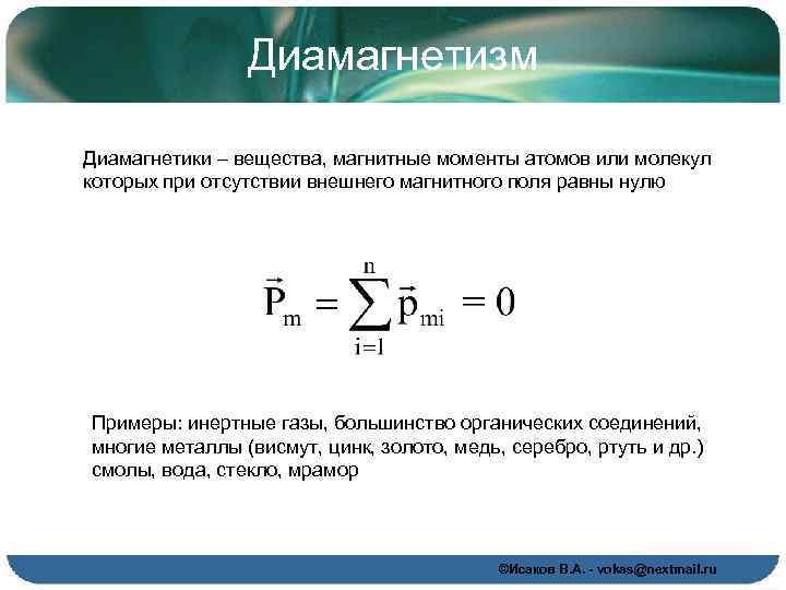 Магнитная проницаемость диамагнетиков