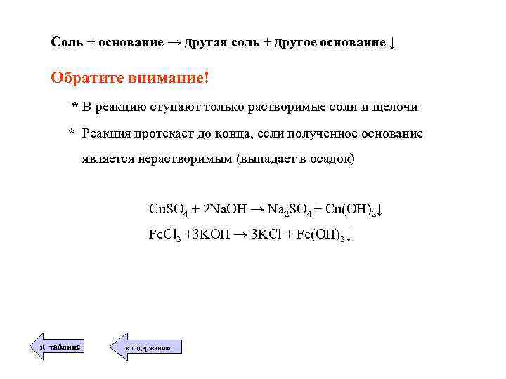 Соль кислота другая соль другая кислота