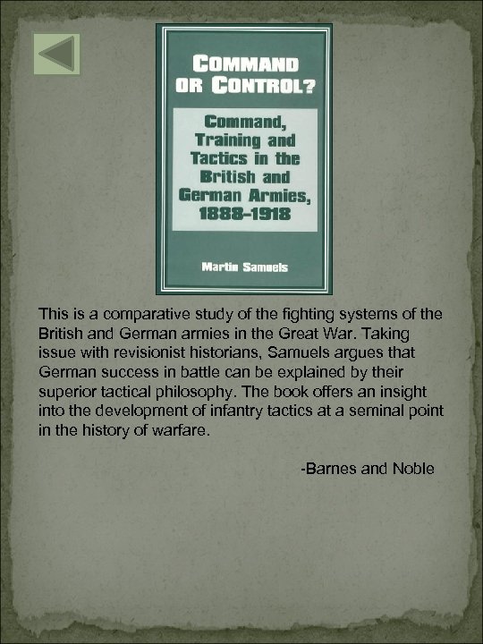 This is a comparative study of the fighting systems of the British and German