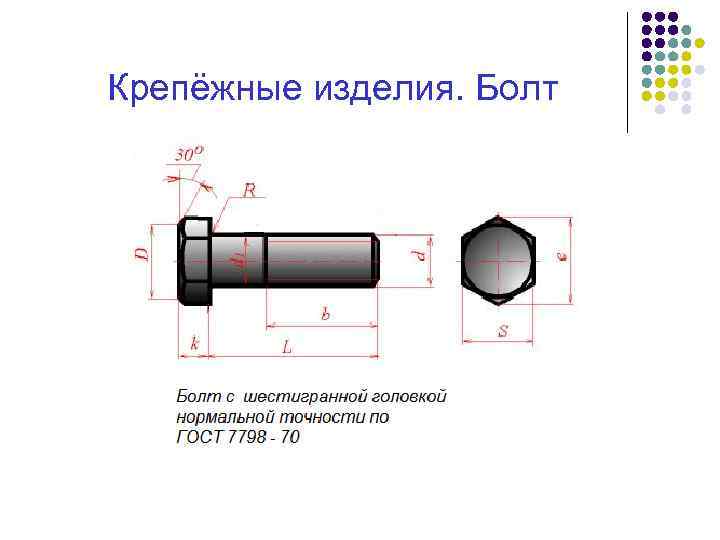Крепёжные изделия. Болт 