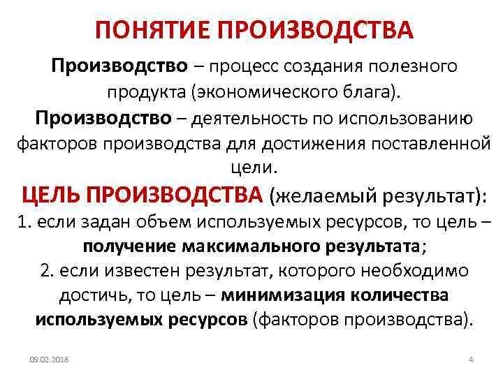 1 понятие производства