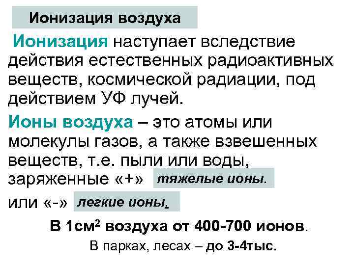 Ионизация воздуха