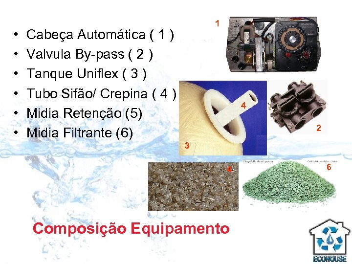  • • • 1 Cabeça Automática ( 1 ) Valvula By-pass ( 2