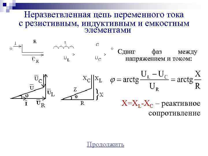 Векторные диаграммы напряжений цепей переменного тока