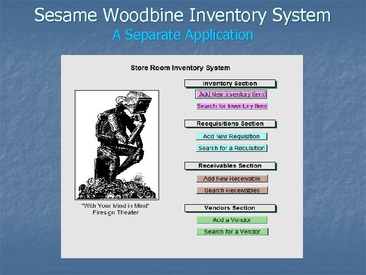 Sesame Woodbine Inventory System A Separate Application 