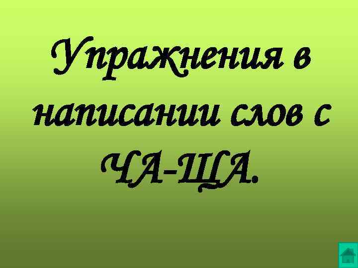 Упражнения в написании слов с ЧА-ЩА. 