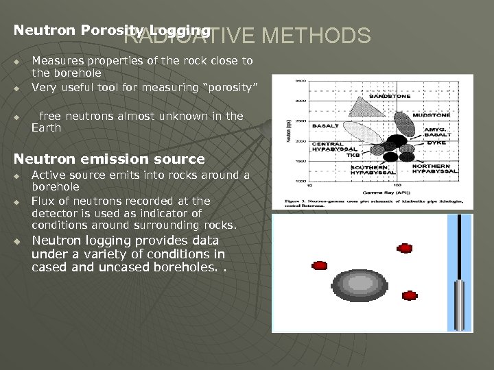 Neutron Porosity Logging u u RADIOATIVE METHODS Measures properties of the rock close to