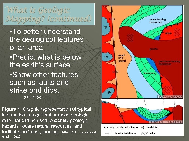What is Geologic Mapping? (continued) • To better understand the geological features of an