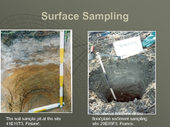 Surface Sampling The soil sample pit at the site 41 E 10 T 3,